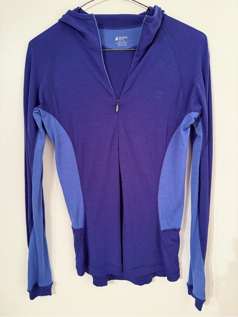 Women’s Two-Tone Long Sleeve Hooded Zip Top - Purple/Light Purple